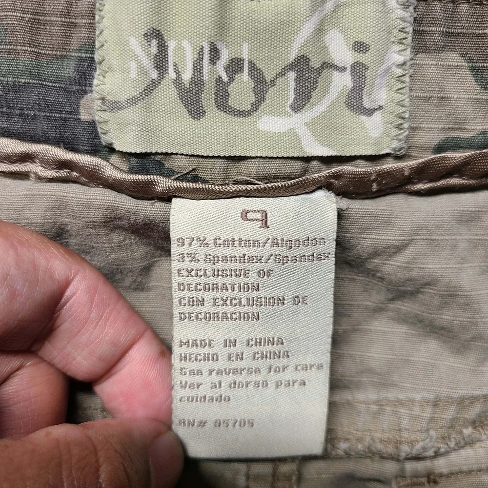 Y2k Nori Camo Cargo Mini Skirt Sz 9 Green Camouflage Streetwear Utility